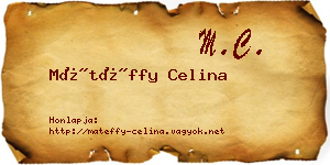 Mátéffy Celina névjegykártya